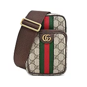 GUCCI 經典Ophidia GG印花帆布迷你相機包 卡其棕