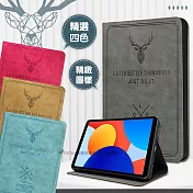 VXTRA 紅米Redmi Pad SE 8.7吋 北歐鹿紋風格平板皮套 立架保護套 蒂芬藍綠