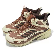 Merrell 戶外鞋 Moab Speed 2 Mid GTX 男鞋 米白 磚紅 防水 中筒 黃金大底 登山鞋 ML037791