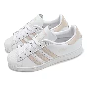 adidas 休閒鞋 Superstar W 女鞋 白 米白 粉橘 貝殼頭 三葉草 愛迪達 IG4540