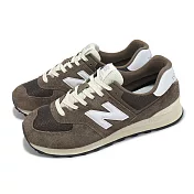 New Balance 休閒鞋 574 男鞋 女鞋 深草菇 兔毛灰 棕 麂皮 經典 緩衝 情侶鞋 NB U574RBI-D 28cm BROWN/WHITE