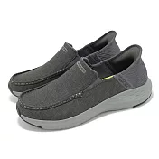 Skechers 休閒鞋 Parson-Faustino Slip-Ins 男鞋 灰 套入式 帆布 健走鞋 205192GYBK 30cm GRAY/BLACK