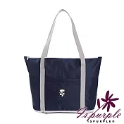 【iSPurple】短途旅行*大容量外出旅行拉桿收納行李袋/ 深藍