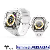 【送品牌精美提袋】Y24 Apple Watch 49mm SILVERLAKE49 透明/銀色 尼龍防水錶殼/矽膠錶帶