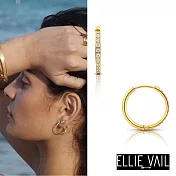 ELLIE VAIL 邁阿密防水珠寶 金色簡約鑲鑽中圓耳環 Kit Mini Hoop