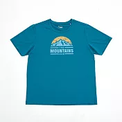 ADISI 男緹花洞洞圓領排汗抑菌消臭圖騰上衣 AL2411058 (S-3XL)｜透氣 吸濕排汗 快乾 輕量 彈性 排汗衣 M 比斯開綠