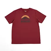 ADISI 男緹花洞洞圓領排汗抑菌消臭圖騰上衣 AL2411058 (S-3XL)｜透氣 吸濕排汗 快乾 輕量 彈性 排汗衣 L 酒紅