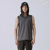 ADISI 男緹花洞洞排汗抑菌消臭背心 AV2411063 (S-3XL)｜透氣 吸濕排汗 快乾 輕量 彈性 排汗衣 S 深灰