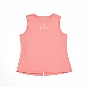 ADISI 女緹花洞洞排汗抑菌消臭背心 AV2411064 (S-2XL)｜透氣 吸濕排汗 快乾 輕量 彈性 排汗衣 M 粉橘