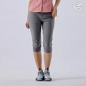 ADISI 女Supplex格紋速乾七分褲 AP2411045 (S-XL)｜彈性 吸濕排汗 快乾 透氣 耐磨 抗撕裂 S 砂石灰