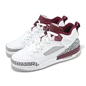 Nike 休閒鞋 Jordan Spizike Low GS 大童 女鞋 白 灰 酒紅 爆裂紋 FQ3950-106