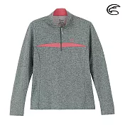 ADISI 女半門襟涼感智慧纖維速乾長袖上衣AL2111138 (S-2XL) / 吸濕排汗 快乾 單向導濕 涼感 排汗衣 M 雙色深灰
