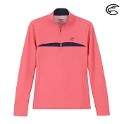 ADISI 女半門襟涼感智慧纖維速乾長袖上衣AL2111138 (S-2XL) / 吸濕排汗 快乾 單向導濕 涼感 排汗衣 M 豆沙粉
