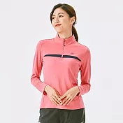 ADISI 女半門襟涼感智能纖維速乾長袖上衣AL2111138 (S-2XL) / 吸濕排汗 快乾 單向導濕 涼感 排汗衣 XL 豆沙粉