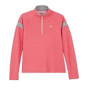 ADISI 女半門襟涼感智慧纖維速乾長袖上衣AL2111139 (S-2XL) / 吸濕排汗 快乾 單向導濕 涼感 排汗衣 M 豆沙粉