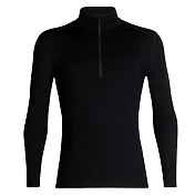 【紐西蘭Icebreaker】男 Tech 半開襟長袖上衣-BF260 S 黑色