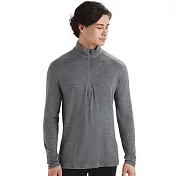 【紐西蘭Icebreaker 】男 Tech 半開襟長袖上衣-BF260 M 灰色