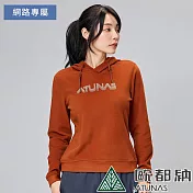 【ATUNAS 歐都納】女款經典保暖長袖連帽衫A8PS2346W*- M 核果棕