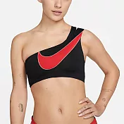 Nike Icon [NESSD281-001] 女 不對稱比基尼上衣 斜肩 夏日 戶外 野溪 運動 休閒 黑紅