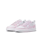 NIKE COURT BOROUGH LOW RECRAFT (GS) 中大童 女休閒鞋-白粉-DV5456105 US4.5 粉紅色