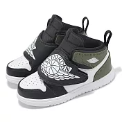 Nike 童鞋 SKY Jordan 1 TD 小童 黑 橄欖綠 魔鬼氈 喬丹 休閒鞋 學步鞋 BQ7196-092