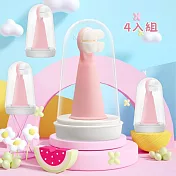 meekee 柔軟萬毛指套牙刷4入組 (寵物/幼童適用) 粉色短毛款4入組