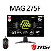 【滑鼠組】msi微星 MAG 275F 27吋 電競螢幕 (27＂/1920x1080/16:9/180Hz)