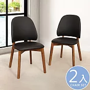 Homelike 喜家居弧形造型貓抓皮餐椅-2入組(胡桃色)(2432)