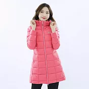 【遊遍天下】女款顯瘦長版防潑水防風保暖羽絨外套GJ22051 (M-5L) 3XL 粉紅