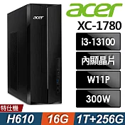 Acer 宏碁 Aspire XC-1780 薄型電腦 (i3-13100/16G/1TB+256G SSD/W11P)