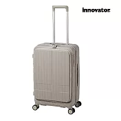 【Innovator】24吋 雙前開 剎車 拉鍊箱 拿鐵咖啡