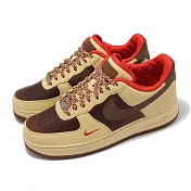 Nike 休閒鞋 Air Force 1 07 男鞋 女鞋 卡其 棕 紅 AF1 復古 情侶鞋 HQ3447-222