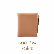 【Crocodile】鱷魚皮件 中性皮夾 直式輕薄短夾 8卡拉鍊 植鞣皮革 Boston系列-0103-11704 奶茶色
