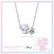 【客製品】STORY 故事銀飾-Hello Kitty 50th系列-凱蒂貓莫桑石單鑽純銀項鍊  正常16吋