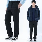 【遊遍天下】男款防水GLOBETEX防風保暖刷毛褲雪褲長褲(GP2015大尺碼) M 黑色