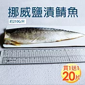 預購 買1送1【優鮮配】特大挪威薄鹽鯖魚210g/片(10片加贈10片共20片) 免運 11/21-11/27出貨