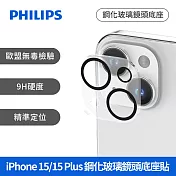 【Philips 飛利浦】Apple iPhone 15/15 Plus 鋼化鏡頭底座貼 (DLK5206/96)