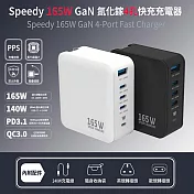 【Wephone】GaN氮化鎵 165W 手機平板筆電快充充電器(附贈出國轉接頭、充電線、收納袋) 白色