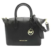 MICHAEL KORS 素面皮革肩背斜背兩用包-黑