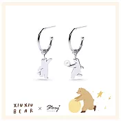 STORY 故事銀飾 - 咻咻熊經典系列-陪我玩珍珠純銀耳環-針式