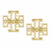 Tory burch 雙T-LOGO鏤空耳環-金