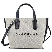 LONGCHAMP ESSENTIAL系列帆布LOGO字母手提/斜背兩用包(迷你) 亞麻