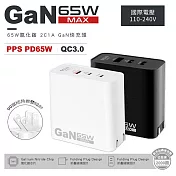 【Songwin】GaN氮化鎵 65W 手機平板快速充電器(雙USB-C+USB-A) 白色