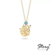 STORY 故事銀飾-Gudetama星座系列-蛋黃哥摩羯座誕生石純銀項鍊【客製品】 黃K金