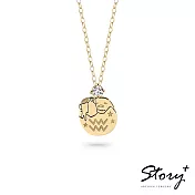 STORY 故事銀飾-Gudetama星座系列-蛋黃哥水瓶座誕生石純銀項鍊【客製品】 黃K金