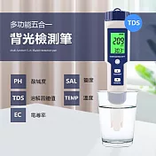 伊德萊斯 【台灣現貨】五合一水質檢測筆 水質測試筆 AH-140E 自來水硬度 水質純度 飲用水檢測 測水筆 白色