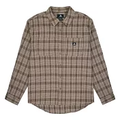 CONVERSE BUTTON DOWN WARM SHIRT CLASSIC TAUPE 男長袖襯衫-10027089-A06 L 卡其色