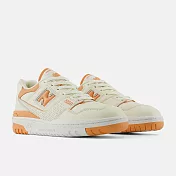 New Balance 休閒鞋 550 女鞋 兔毛灰 銅色 米白 橘 復古 NB BBW550AJ-B 24cm BEIGE/ORANGE