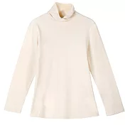 【和諧生活有機棉】貼身高領內搭上衣 L 米白