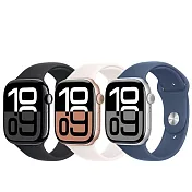 Apple Watch Series 10 (GPS+行動網路版) 42mm鋁金屬錶殼搭配運動型錶帶-M/L 玫瑰金/淡胭粉